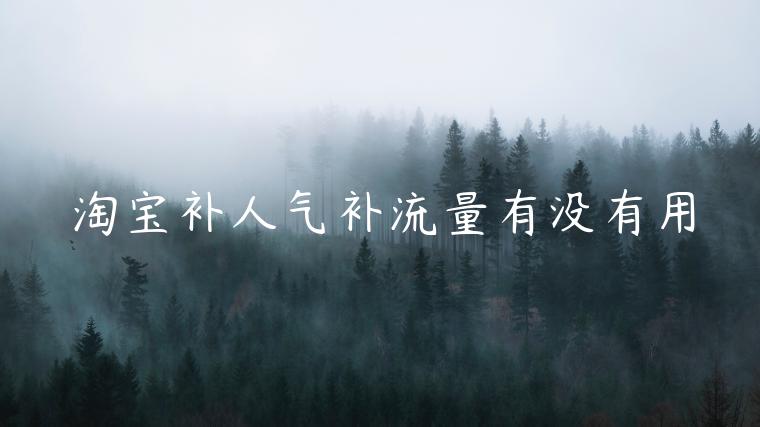 淘寶補(bǔ)人氣補(bǔ)流量有沒有用